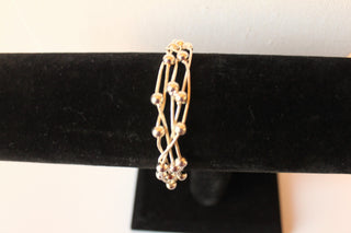 Necklace - 4-layered 925 Silver necklace in silver bead design w/matching bracelet - 17" and 6.5" JL047