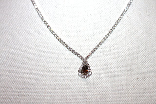 Necklace - Beautiful fashion necklace set in rhinestones and rhinestone pendant - 16" with 2.5" extension JL057