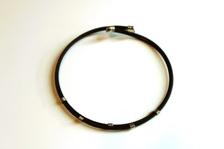 Necklace/Choker - Black & Silver Accents - 15.5" but flexible to fit with matching earrings