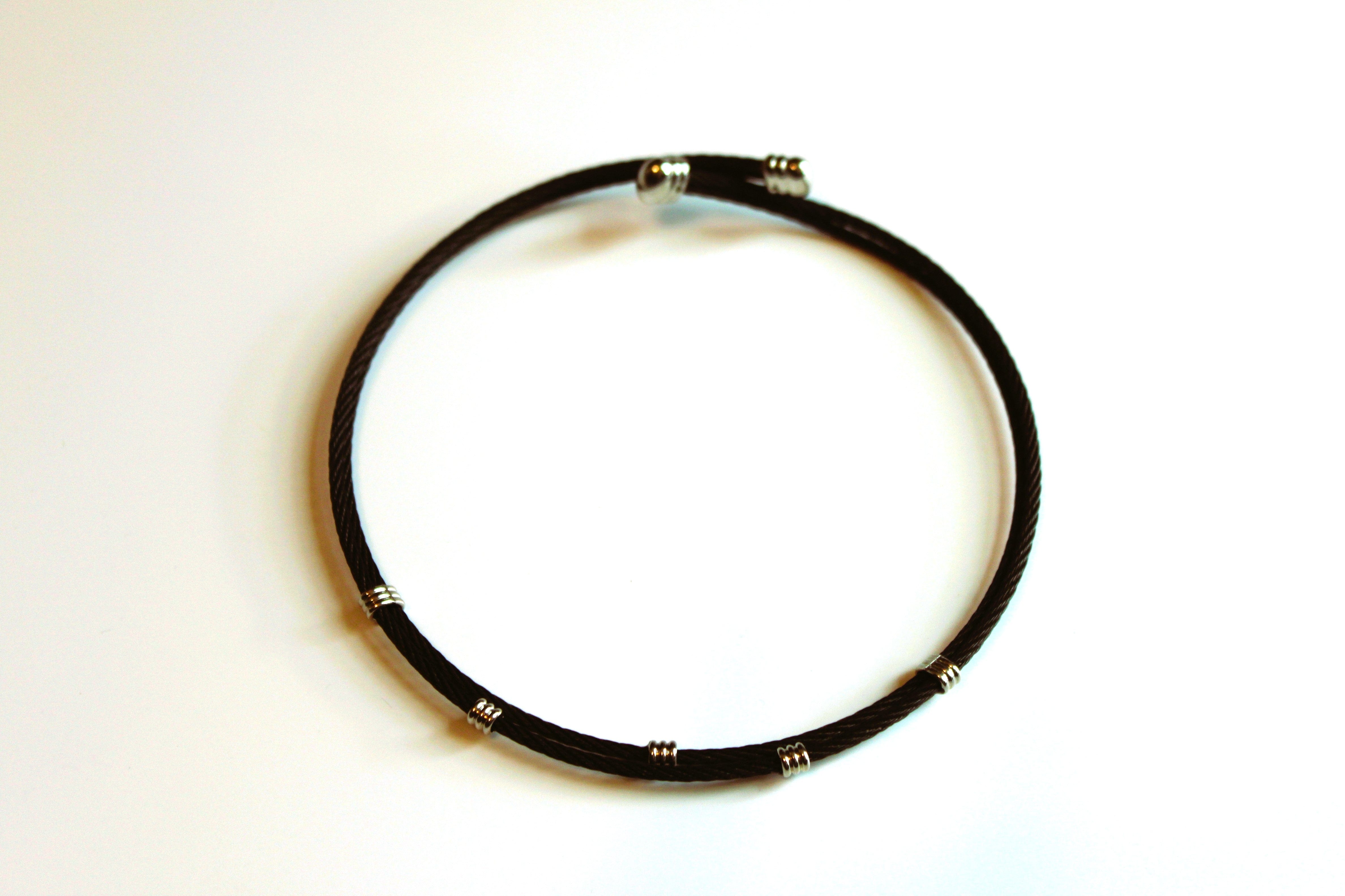 Necklace/Choker - Black & Silver Accents - 15.5" but flexible to fit with matching earrings