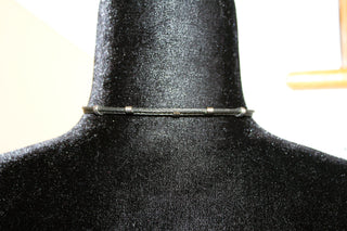 Necklace/Choker - Black & Silver Accents - 15.5" but flexible to fit with matching earrings