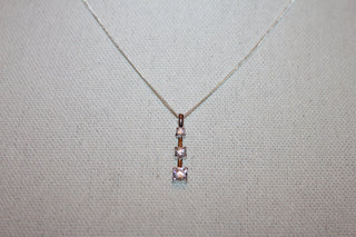 Necklace - Sterling silver 925 chain with three white sapphire stones - 19" chain JL062