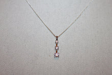 Load image into Gallery viewer, Necklace - Sterling silver 925 chain with three white sapphire stones - 19&quot; chain JL062
