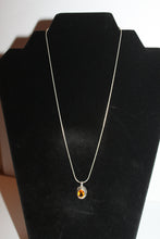 Load image into Gallery viewer, Necklace - Sterling silver chain 925 with beautiful citrine stone charm - 18&quot; chain JL055
