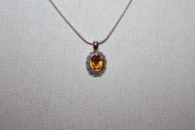 Load image into Gallery viewer, Necklace - Sterling silver chain 925 with beautiful citrine stone charm - 18&quot; chain JL055
