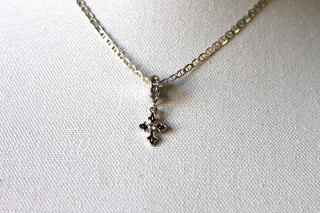 Necklace - Sterling silver chain 925 with beautiful cross pendant in zircon stones - 18" chain JL054