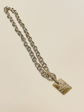 Load image into Gallery viewer, Necklace - Thick silver cable chain style with loop and toggle in front - Grace charm - 17&quot; JL156
