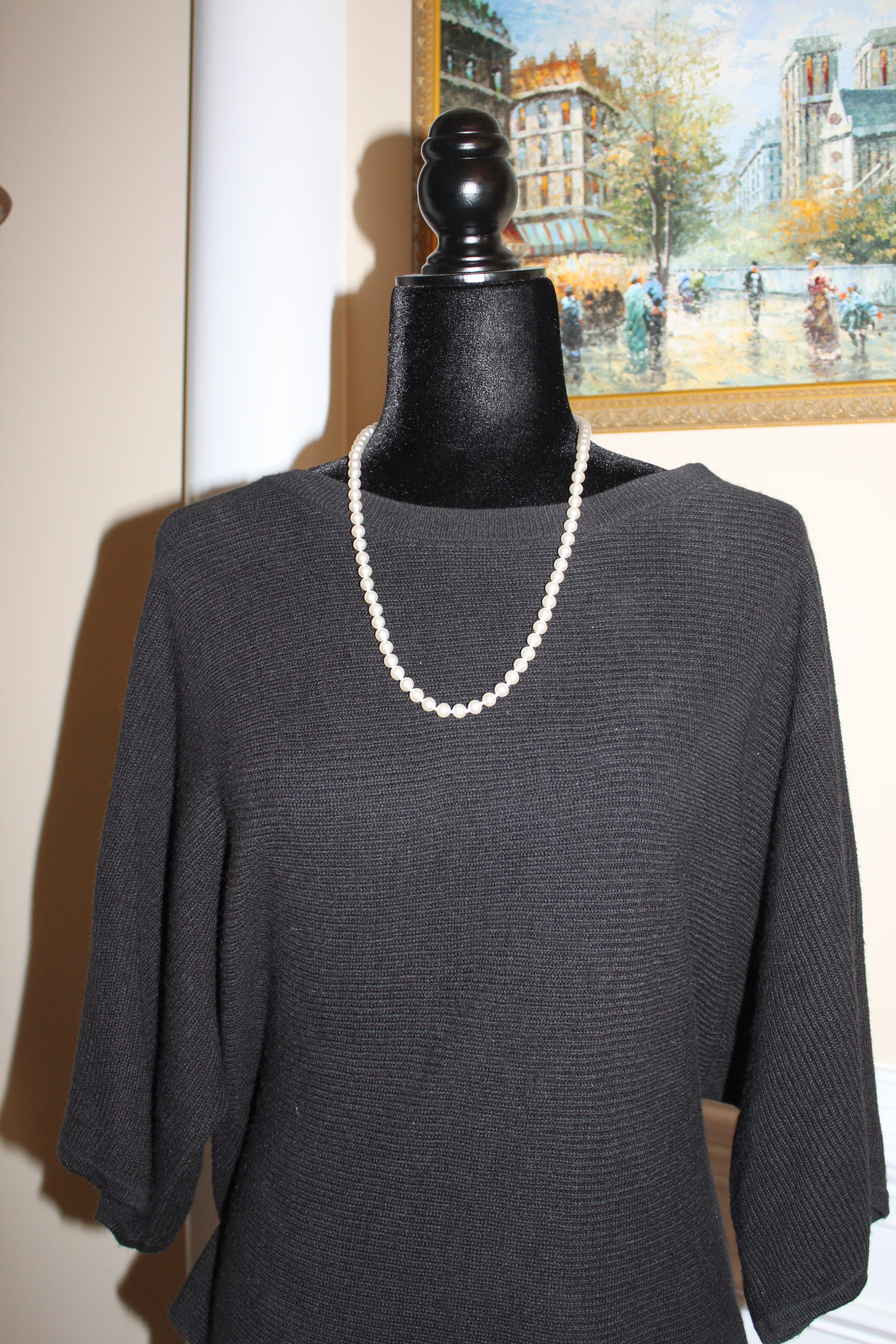 Necklace - 8mm Vintage Pearl Necklace with fish hook necklace clasp - 24"