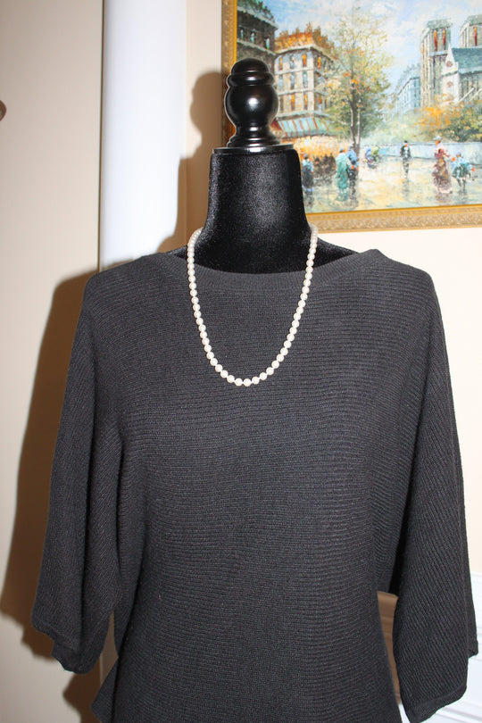 Necklace - 8mm Vintage Pearl Necklace with fish hook necklace clasp - 24"