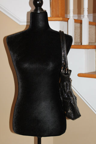 NEW! Patent leather shoulder bag with silver accents HB063