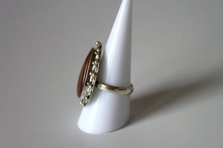 Rings - Brown Jasper genuine stone on sterling silver - size 8.5 HB092