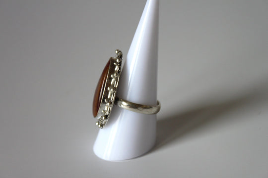 Rings - Brown Jasper genuine stone on sterling silver - size 8.5 HB092