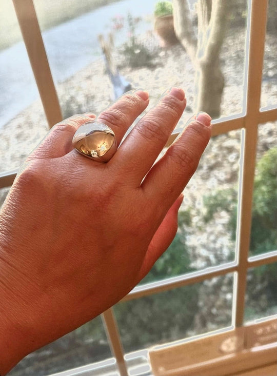 Rings - Vintage silver ring in Art Deco Style - size 7.5 JL104