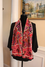 Load image into Gallery viewer, Scarf (Morgan Taylor) Eclectic Pattern - Red, Purple, Black, White (54x11&quot; rectangle) S003
