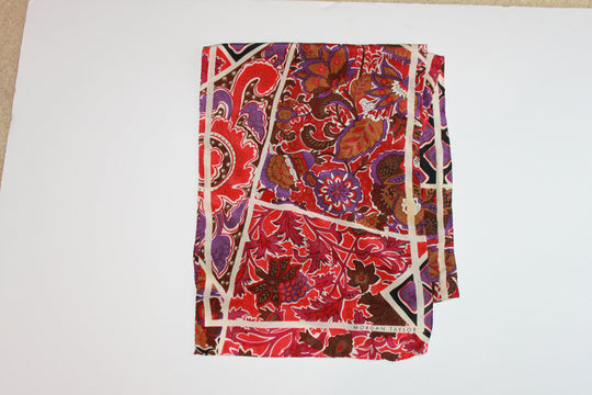 Scarf (Morgan Taylor) Eclectic Pattern - Red, Purple, Black, White (54x11" rectangle) S003
