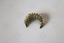 Load image into Gallery viewer, Vintage Brooch in Silver and Rhinestones - Beautiful Moon Shape  (1.5&quot;Hx.5W) JL034

