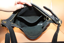 Load image into Gallery viewer, Vintage - Coach Crossbody Bag - Soft black leather with pretty hand-crafted bag charm HB062

